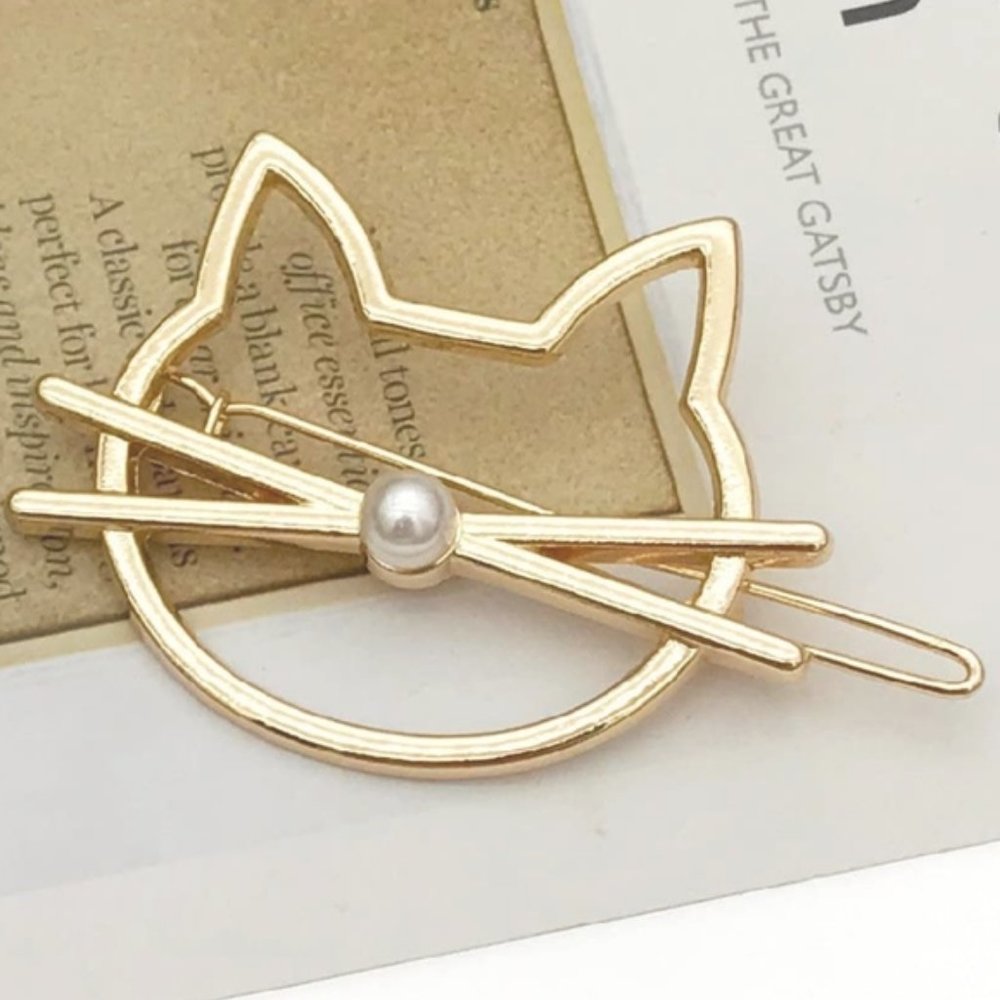 Brandy Melville Gold Metal Cat Whiskers Hair Clip - Picture 2 of 4